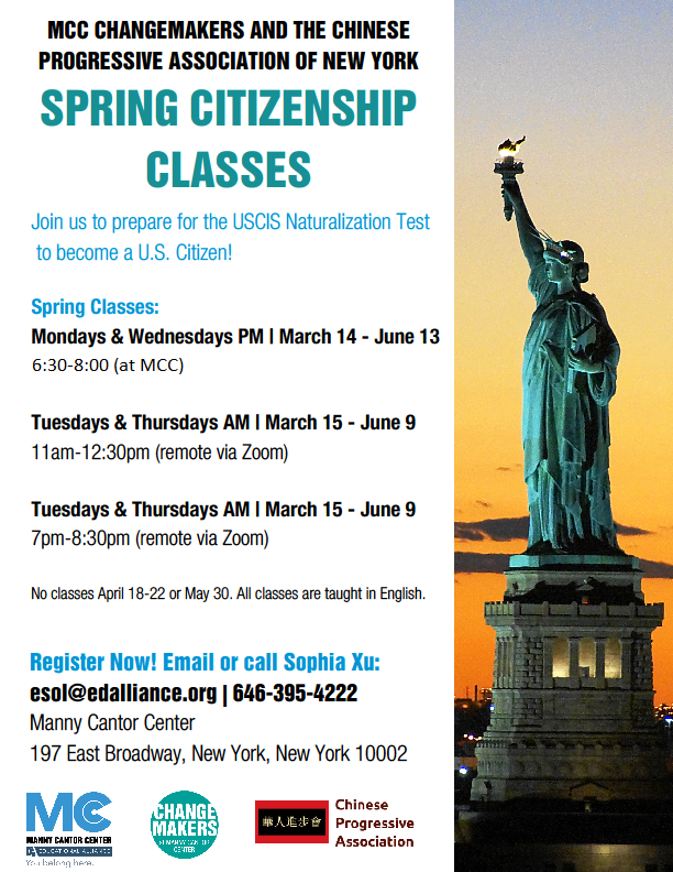 Citizenship classes Spring 2022
